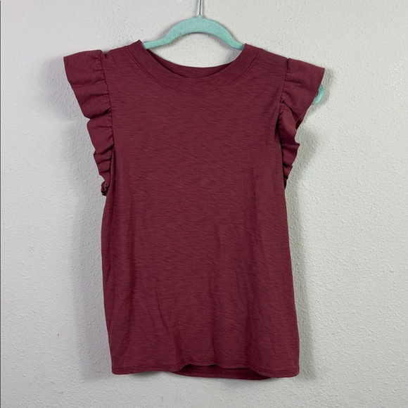 Nation LTD Tops - Nation LTD Paulette Short Ruffle Sleeves in Brownish Brick Red size Medium